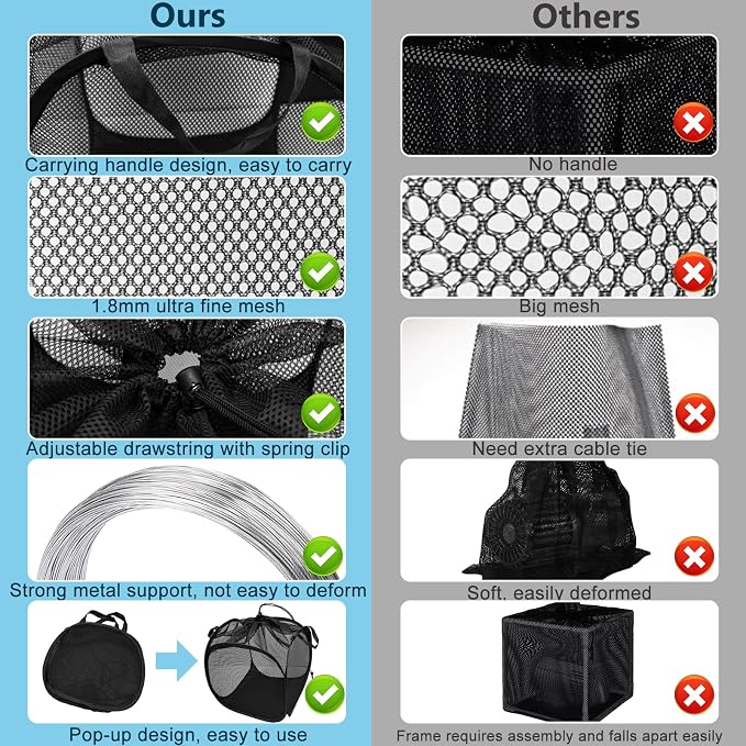 2Pcs Pop Up Pond Filter Bag 7inch Stainless Steel Wire Water Pump Barrier Box - Image 4