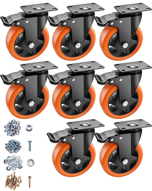 Casters, Top Plate Swivel Wheels, Locking Casters by ATrustedCasterWheelsBrand