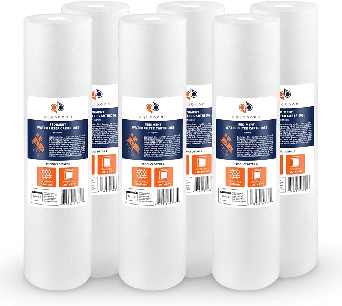 Aquaboon 1 Micron 20 x 4.5 Sediment Water Filter Replacement Cartridge | Whole by Aquaboon