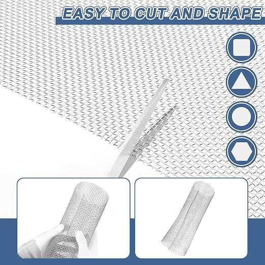 uxcell 12 Mesh 39" x 12" Woven Wire Mesh, 304 Stainless Steel Air Vent Filter - Image 4