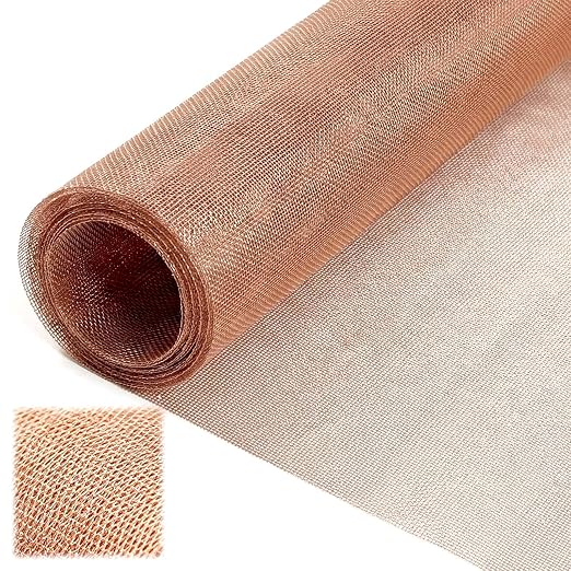 Zonon 90% Pure Copper Mesh Screen 36 Inch x 5 ft, 16x16 Mesh Copper Roll Wire by Zonon