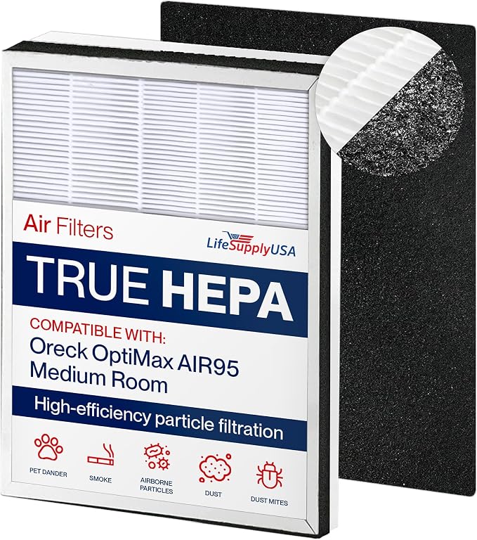 True HEPA Air Cleaner Filter Replacement Kit + 1 Odor Carbon Filters Compatible by LifeSupplyUSA
