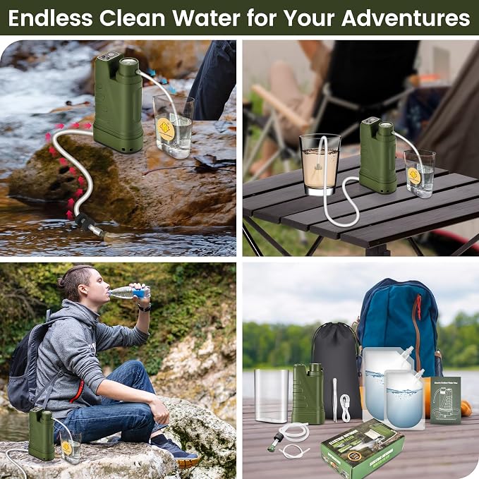 Electric Portable Water Filter Survival, Fast Flow, Lightweight, 4-Layer - Image 6