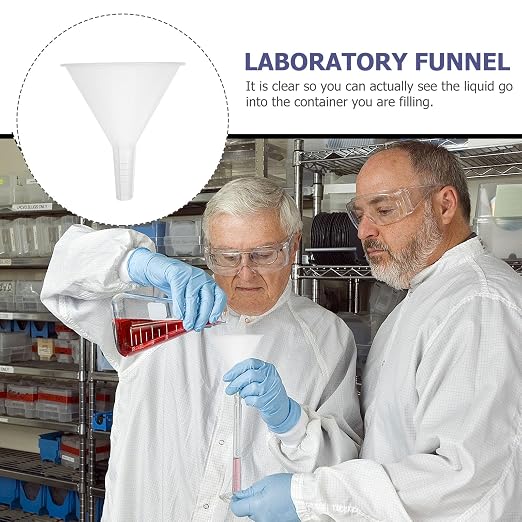 Veemoon 5pcs 100mm Plastic Scientific Triangle Funnels, Laboratory Pp Filling - Image 3