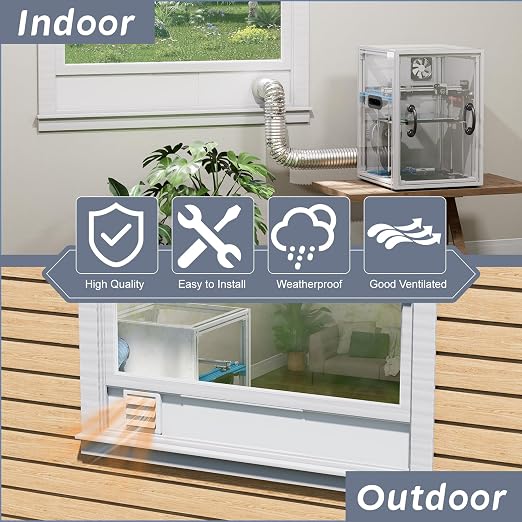 Flamorrow Window Vent Kit with Outdoor Vent Cover Fit - Image 7