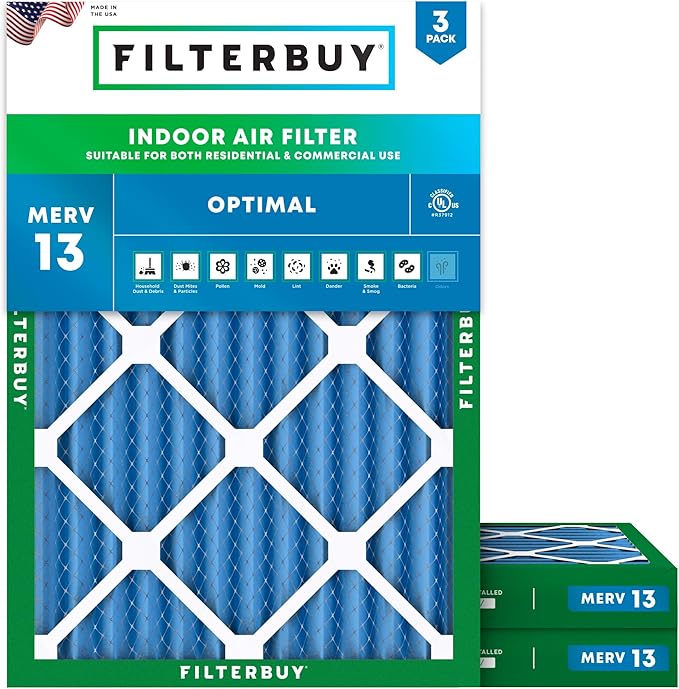 Filterbuy 15x20x2 Air Filter MERV 13 Optimal Smoke & Allergy Defense, by Filterbuy