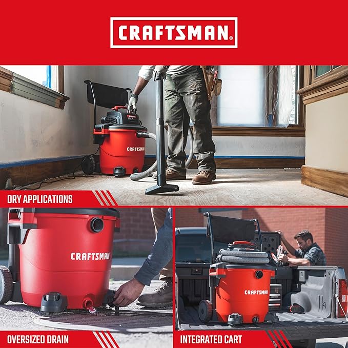 CRAFTSMAN CMXEVBE17656 20 Gallon 6.5 Peak HP Wet Dry Vac - Image 4