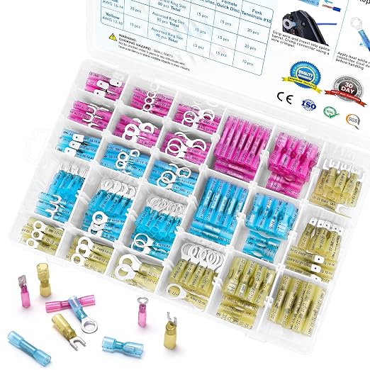 TICONN 400Pcs Heat Shrink Wire Connectors, Waterproof Automotive Marine by TICONN
