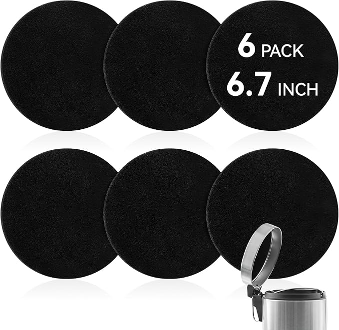 6 Pack Charcoal Filters for Compost Bucket, 6.7 Inch Compost Filters for by MOWPOG