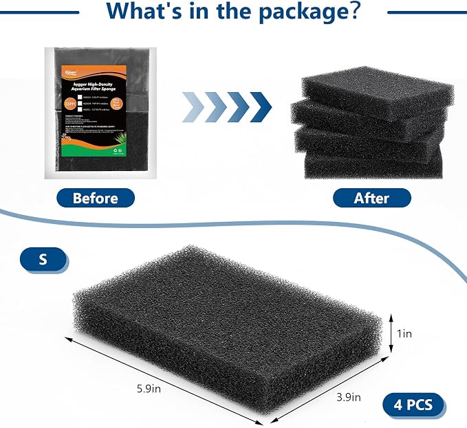 hygger Aquarium Sponge Filter Pad, Filter Media Foam Sponges, Cut-to-Size Open - Image 6