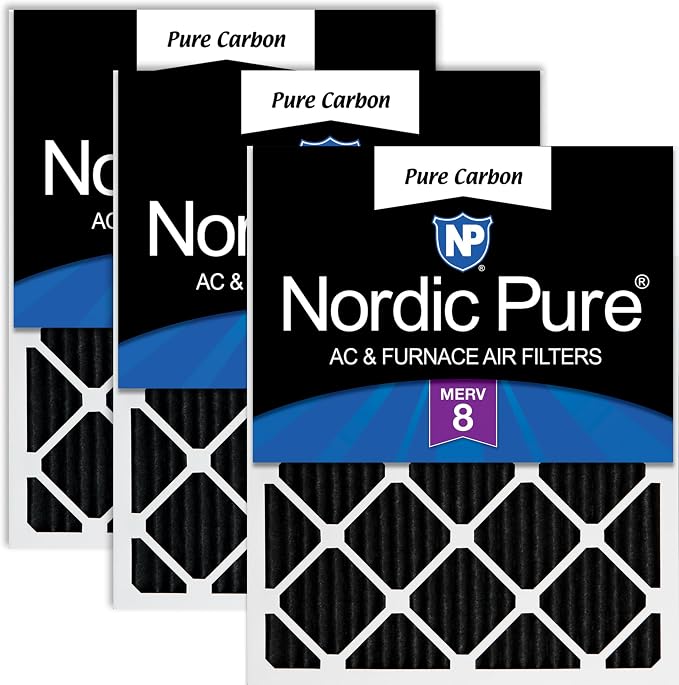 Nordic Pure 12x12x1 Pure Carbon Pleated Odor Reduction Furnace Air Filters 3 by NordicPure