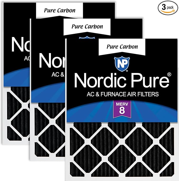 Nordic Pure 20x20x1 Pure Carbon Pleated Odor Reduction Furnace Air Filters 3 by NordicPure