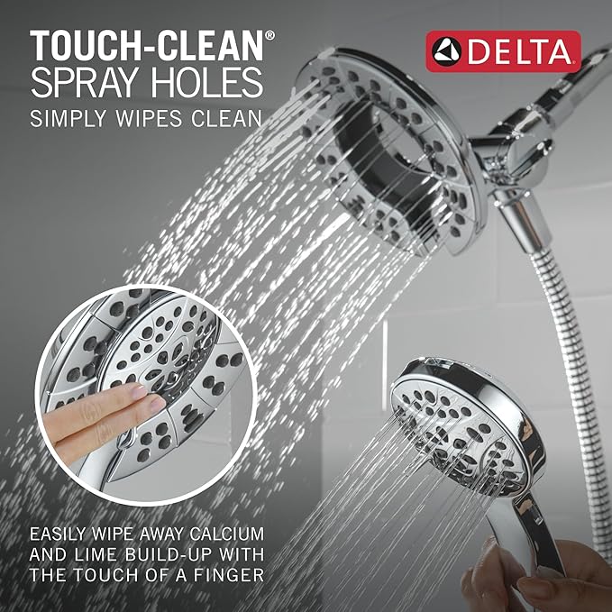 Delta Faucet Albion 14 Series Single-Handle Tub and Shower Faucet Set, Chrome Shower Trim Kit with 4-Setting In2ition 2-in-1 Dual Hand Held Shower Head, Chrome T144855-I (Valve Not Included)