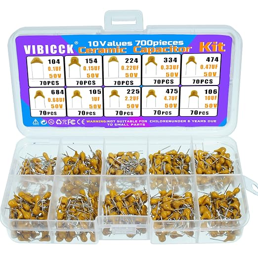 10 Type Values 700pcs Ceramic Capacitor Assortment kit Packaged by %E7%BB%B4%E5%BF%85%E5%85%8B
