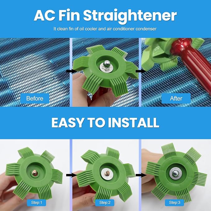 6 PCS Air Conditioning Fin Cleaner Set, Air Conditioner Fin Comb Straightener - Image 3