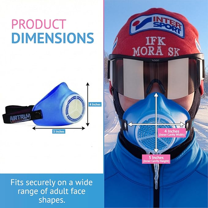 Cold-Weather Breathing Mask for Athletes & Cold-Air-Sensitive Users — Warms & - Image 8