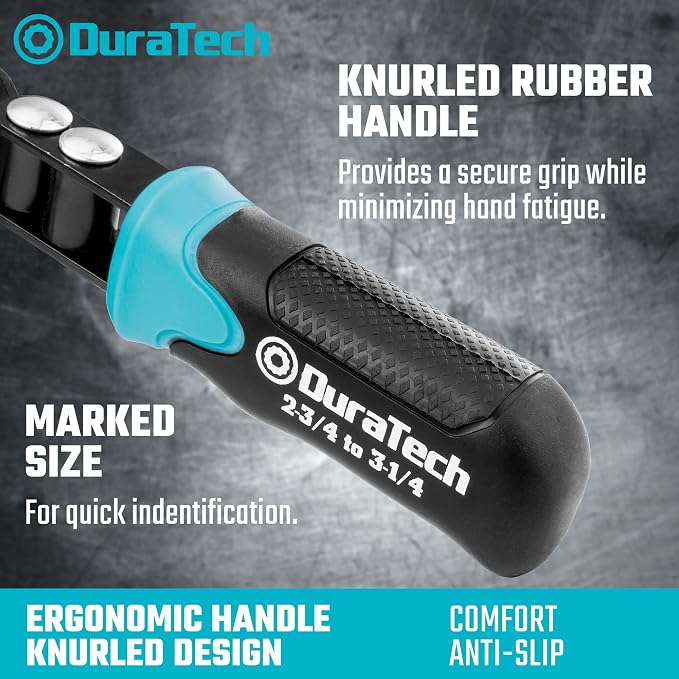 DURATECH Anti-Slip Small Swivel Oil Filter Wrench, Oil Filter Removal Tool Fits - Image 5