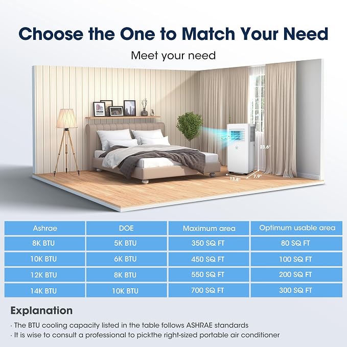 8000BTU Portable Air Conditioners Smart AC Unit - Image 9