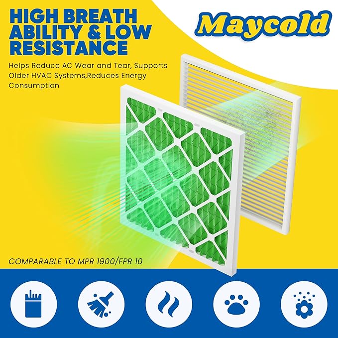 Maycold MERV 13 16x20x1 Air Filter, High-Efficiency Pleated AC & Furnace Filters - Image 2