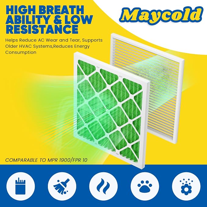 Maycold MERV 13 10x20x1 Air Filter, High-Efficiency Pleated AC & Furnace Filters - Image 2