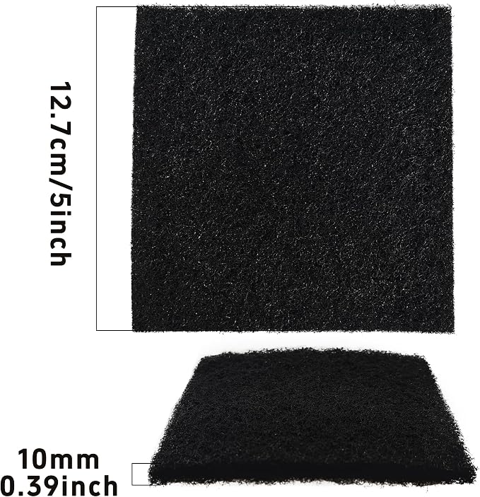 6PCS 5” Square Compost Bin Charcoal Filters, 0.4” Thick Activated Carbon Filters - Image 2