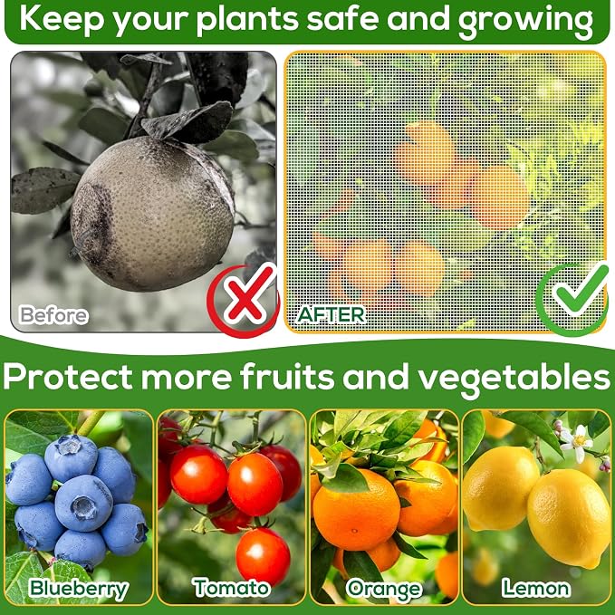 7.8 x 7.8 ft Large Fruit Tree Netting Cover - Image 3
