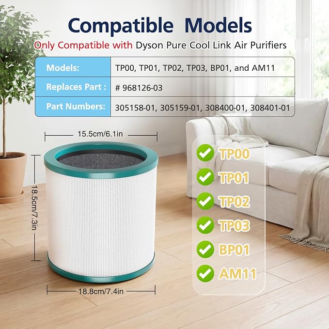 TP01 Filter Replacement HEPA Air Filter Compatible - Image 2