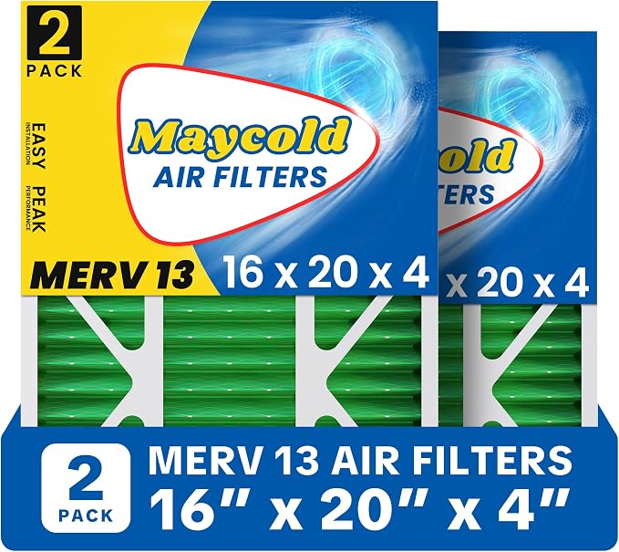 Maycold MERV 13 16x20x4 Air Filter, High-Efficiency Pleated AC & Furnace Filters by Maycold