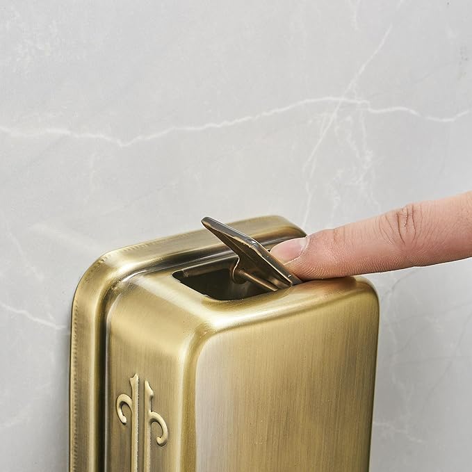 Wall Mounted Soap Dispenser for Bathroom Commercial Wall Liquid Dispenser Stainless Steel Hand Sanitizer Dispenser for Kitchen Garage Office Hotels Restaurants or Home Use 500ml (Brush Gold)