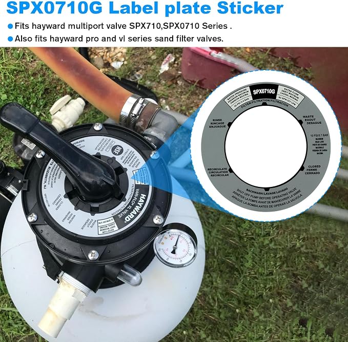 JIOTAR SPX0710G Sand Filter Valves Label Sticker Replacement Hayward Pool - Image 2