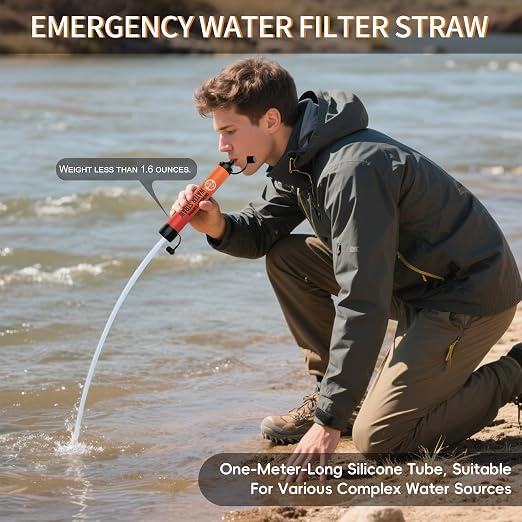 Emergency Water Filter Straw, Personal Survival Water Filtration System - Image 5