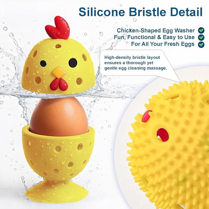 Egg Washer for Fresh Eggs, Egg Scrubber for Fresh Eggs, 2 Reusable Silicone - Image 2
