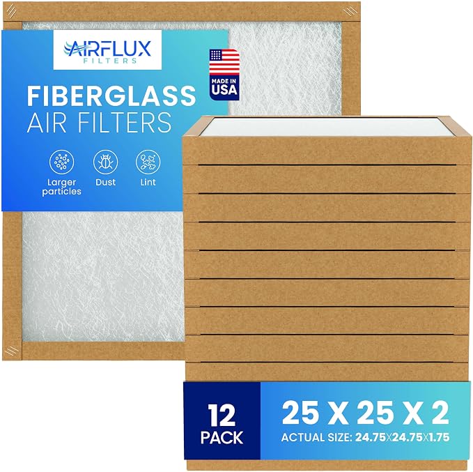 Fiberglass Air Filter -25x25x2Air Filter 12 Pack by Unknown