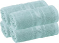 Melissa Linen Fingertip Towels 4 Pack, 100% Turkish Cotton, Small Hand Towels for Body and Face, 12 x 18 in, Soft and Absorbent, Quick Dry, (Aqua Green Fingertip Towels)
