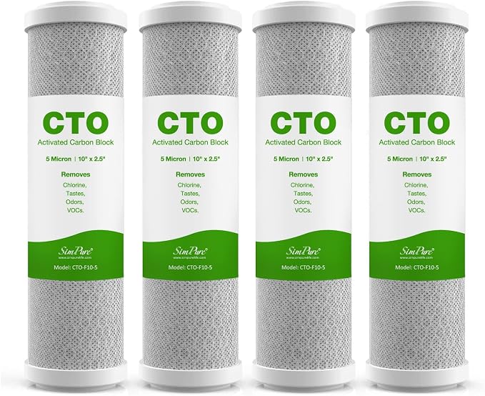 SimPure 5 Micron 10" x 2.5" Whole House Carbon Sediment Water Filter Cartridge by SimPure_Water