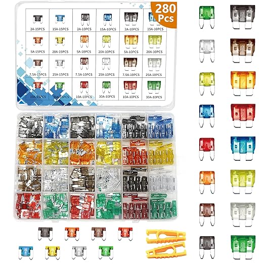 282Pcs-Car Fuses Assortment Kit, Blade-Type Automotive Fuses, Automotive by Vrupin
