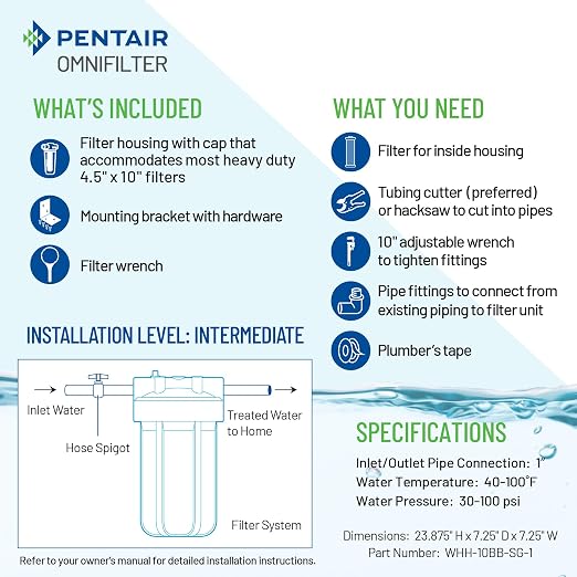 Pentair OMNIFilter Whole Home 10" Heavy-Duty Big Blue Water Filtration System - Image 4