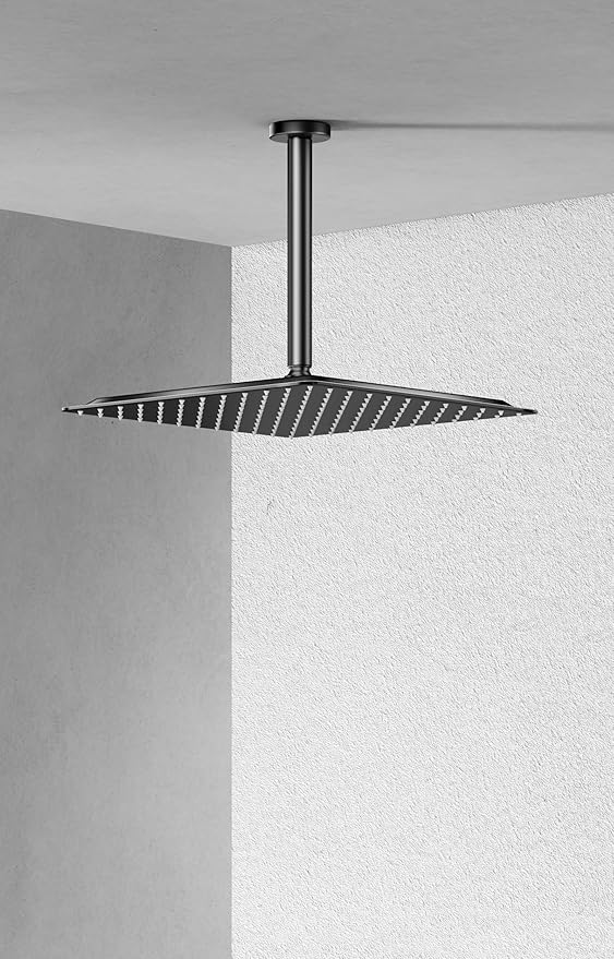 VBFF-Shower Head,rain shower head, 12 inch- Square Shower Head, 1.8 GPM Flow Rate, rainfall showerhead,VBFF09 (Matte Black)