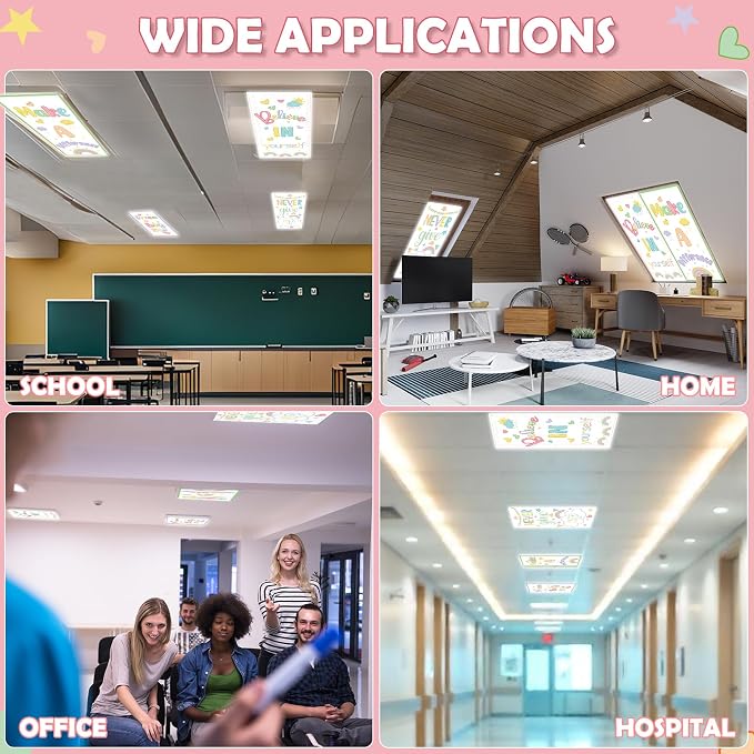 4Pcs Fluorescent Light Covers for Classroom Ceiling Lights, 4 x 2 Feet - Image 8