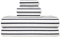 Italic Ultraplush Luxe 6 Piece Towel Set – 2 Bath Sheets, 2 Hand Towels, 2 Washcloths – 800GSM Highly Absorbent & Quick Dry, Resort Grade 100% Australian Cotton Towels, Striped (White & Blue)