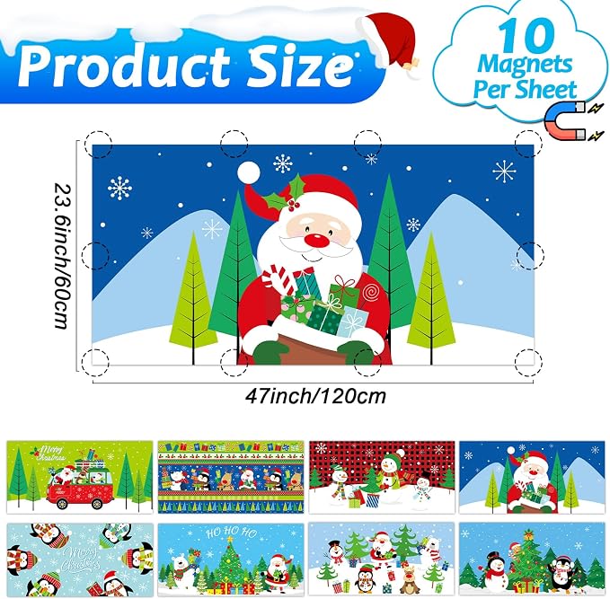 Wiooffen 8Pcs Christmas Fluorescent Light Covers - Image 2