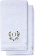 Decorative and Monogrammed Hand Towels for Bathroom Kitchen Makeup | Personalized Gift for Wedding-Bridal | Roman Font Custom Luxury Turkish Towel | Spa Collection, Oversized, 16 X 30 Inch, Set of 2