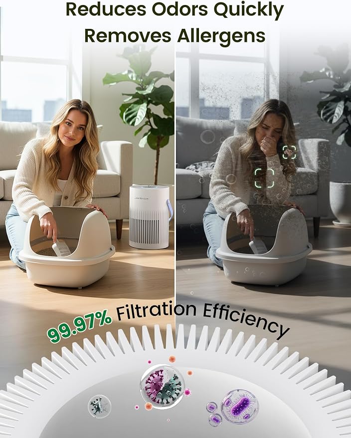 Jafända Air Purifers for Home, Hepa Air Purifier for Bedroom, Air Cleaner for - Image 3