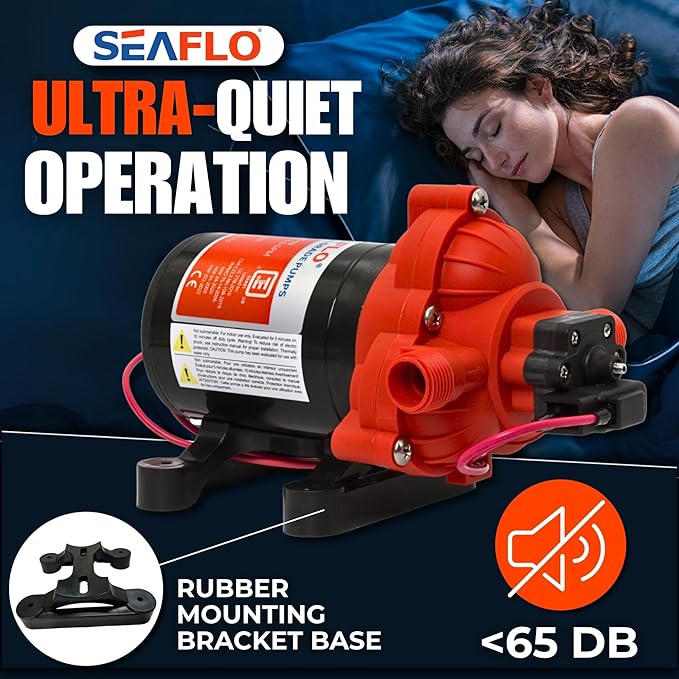 SEAFLO 33 Series 12V DC RV/Camper/Boat/Off-Grid Fresh Water Pressure Pump –12V, 3.0 GPM, 45 PSI, On Demand Self-Priming, Built-In Pressure Switch - NSF, CE & Rohs Certified, UL Listed, 4-Year Warranty