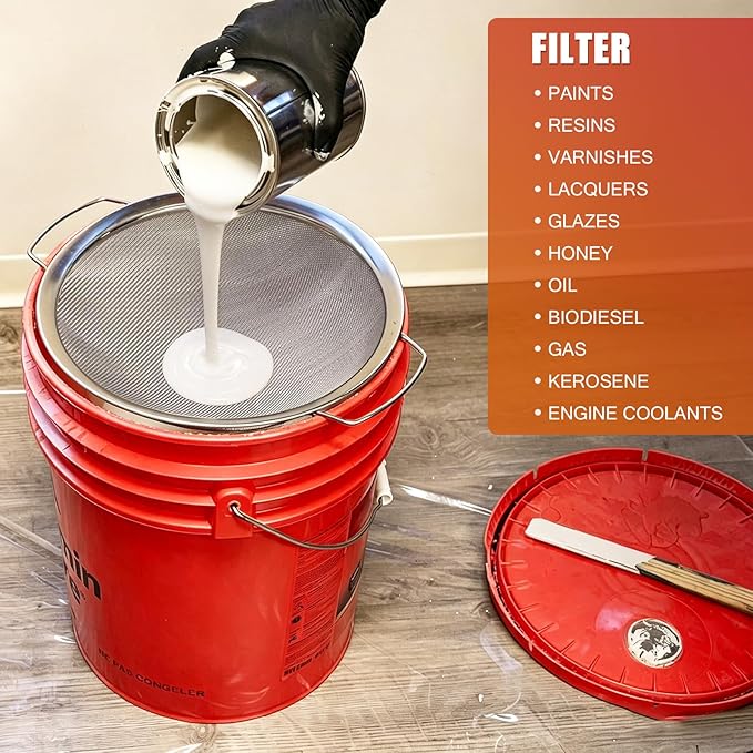 Fine Mesh Paint Strainer 60 Mesh Stainless Steel Paint Filter Emulsion Honey - Image 4
