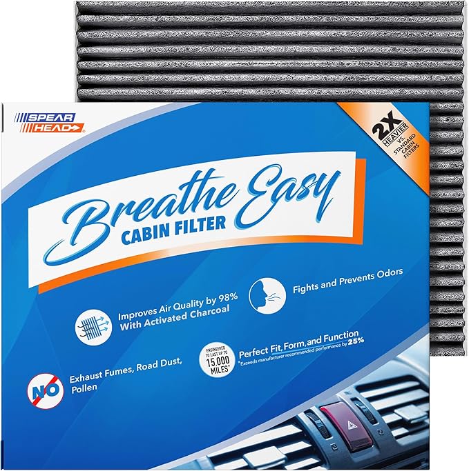 Spearhead Odor Defense Breathe Easy AC & Heater Cabin Filter | Fits Select by SPEARHEAD