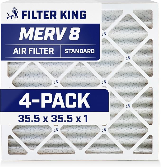 Filter King 35.5x35.5x1 Air Filter | 4-PACK | MERV 8 HVAC Pleated A/C Furnace by FilterKing