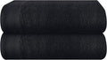 Cotton 2 Pack Oversized Bath Towel Set 28x55 inches, Large Bath Towels, Ultra Absorbant Compact Quickdry & Lightweight Towel, Ideal for Gym Travel Camp Pool - Black