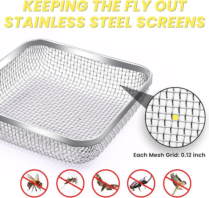 SheeChung RV Furnace Vent Screen, Flying Insect Screen Water Heater Cover - Image 3