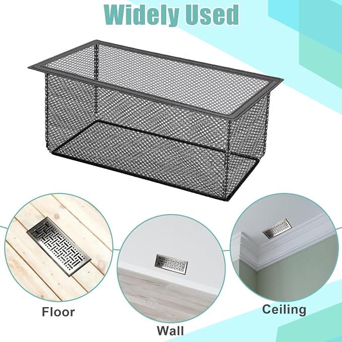 6PCS Floor Register Cover Trap 4"x12", Mesh Floor Vent Screen Net - Image 6
